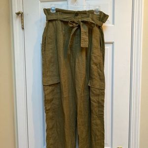 NWT ZARA Utility Paperbag Pants Size M